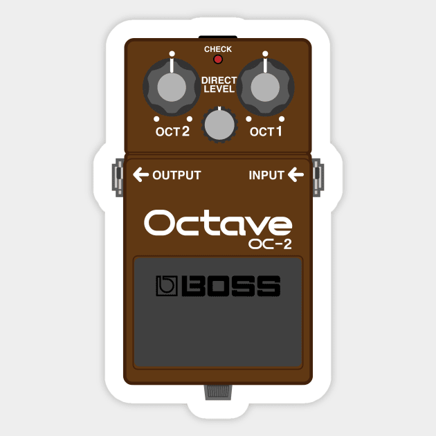 Boss OC-2 Octave Guitar Effect Pedal Sticker by conform